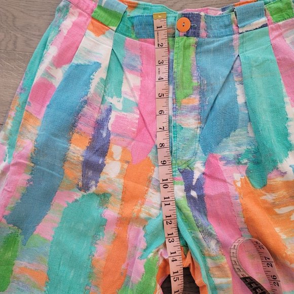 Vintage Kenya dry season  high waist collorfull pleated shorts see mesurements - Picture 8 of 8